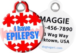 Dog Tag Art I Have Epilepsy Personalized Dog & Cat ID Tag, Large slide 1 of 5