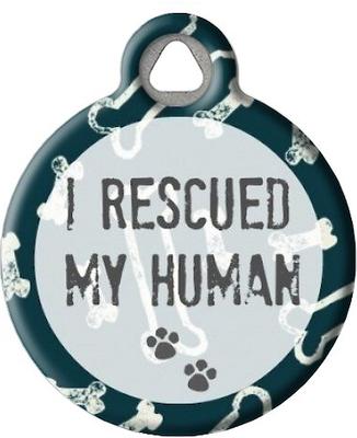 Show full view: Dog Tag Art I Rescued My Human Personalized Dog & Cat ID Tag, Large slide 2 of 5
