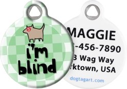 Dog Tag Art I'm Blind Personalized Dog & Cat ID Tag, Small
