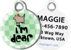 Dog Tag Art I'm Deaf Personalized Dog & Cat ID Tag, Large