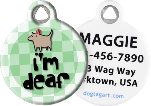 Show full view: Dog Tag Art I'm Deaf Personalized Dog & Cat ID Tag, Small slide 1 of 6