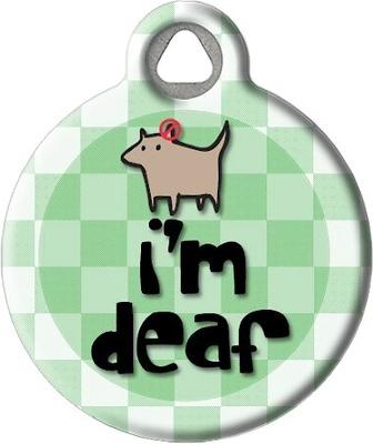 Show full view: Dog Tag Art I'm Deaf Personalized Dog & Cat ID Tag, Small slide 3 of 6