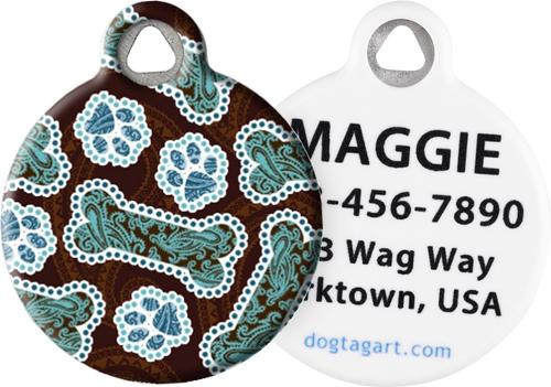 Show full view: Dog Tag Art Java Paisley Personalized Dog & Cat ID Tag, Large slide 1 of 5