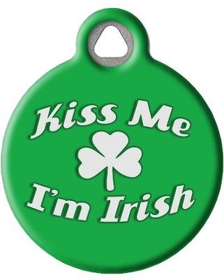 Show full view: Dog Tag Art Kiss Me I'm Irish Personalized Dog & Cat ID Tag, Large slide 2 of 5
