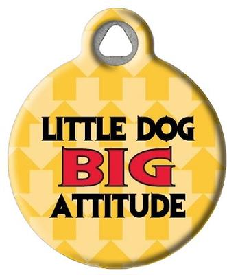 Show full view: Dog Tag Art Little Dog Big Attitude Personalized Dog ID Tag, Small slide 2 of 5