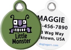 Dog Tag Art Little Monster Personalized Dog & Cat ID Tag, Large