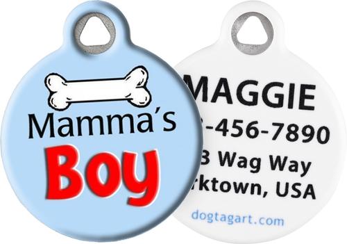 Show full view: Dog Tag Art Mama's Boy Personalized Dog & Cat ID Tag, Large slide 1 of 6