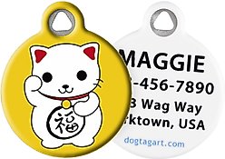 Dog Tag Art Maneki Neko Cat Personalized Dog & Cat ID Tag, Large