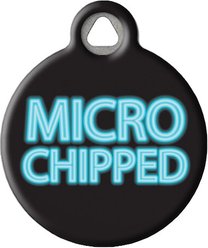 Dog Tag Art Microchipped Personalized Dog & Cat ID Tag, Large slide 2 of 5