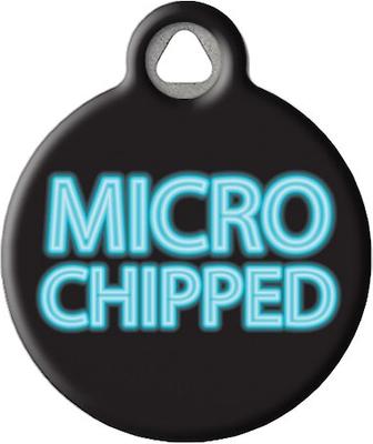 Show full view: Dog Tag Art Microchipped Personalized Dog & Cat ID Tag, Large slide 2 of 6