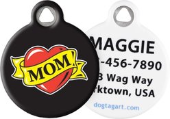 Dog Tag Art Mom Heart Tattoo Personalized Dog & Cat ID Tag, Small