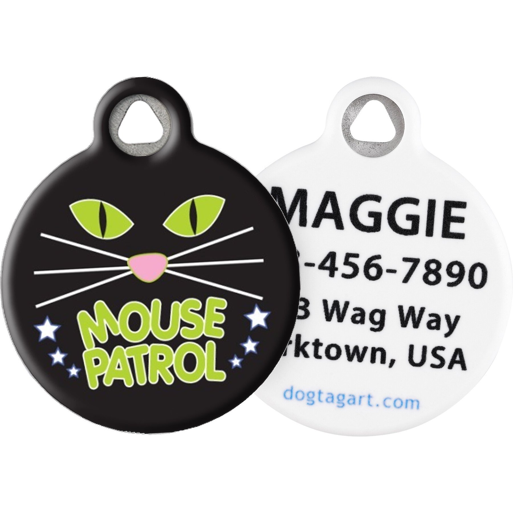 Dog Tag Art Mouse Patrol Personalized Cat ID Tag, Small