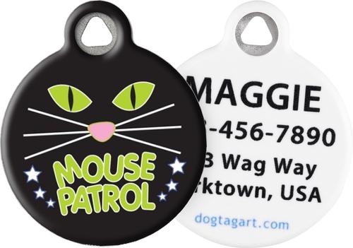 Show full view: Dog Tag Art Mouse Patrol Personalized Cat ID Tag, Small slide 1 of 6