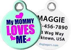 Dog Tag Art My Mommy Loves Me Personalized Dog & Cat ID Tag, Large