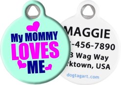Dog Tag Art My Mommy Loves Me Personalized Dog & Cat ID Tag, Small