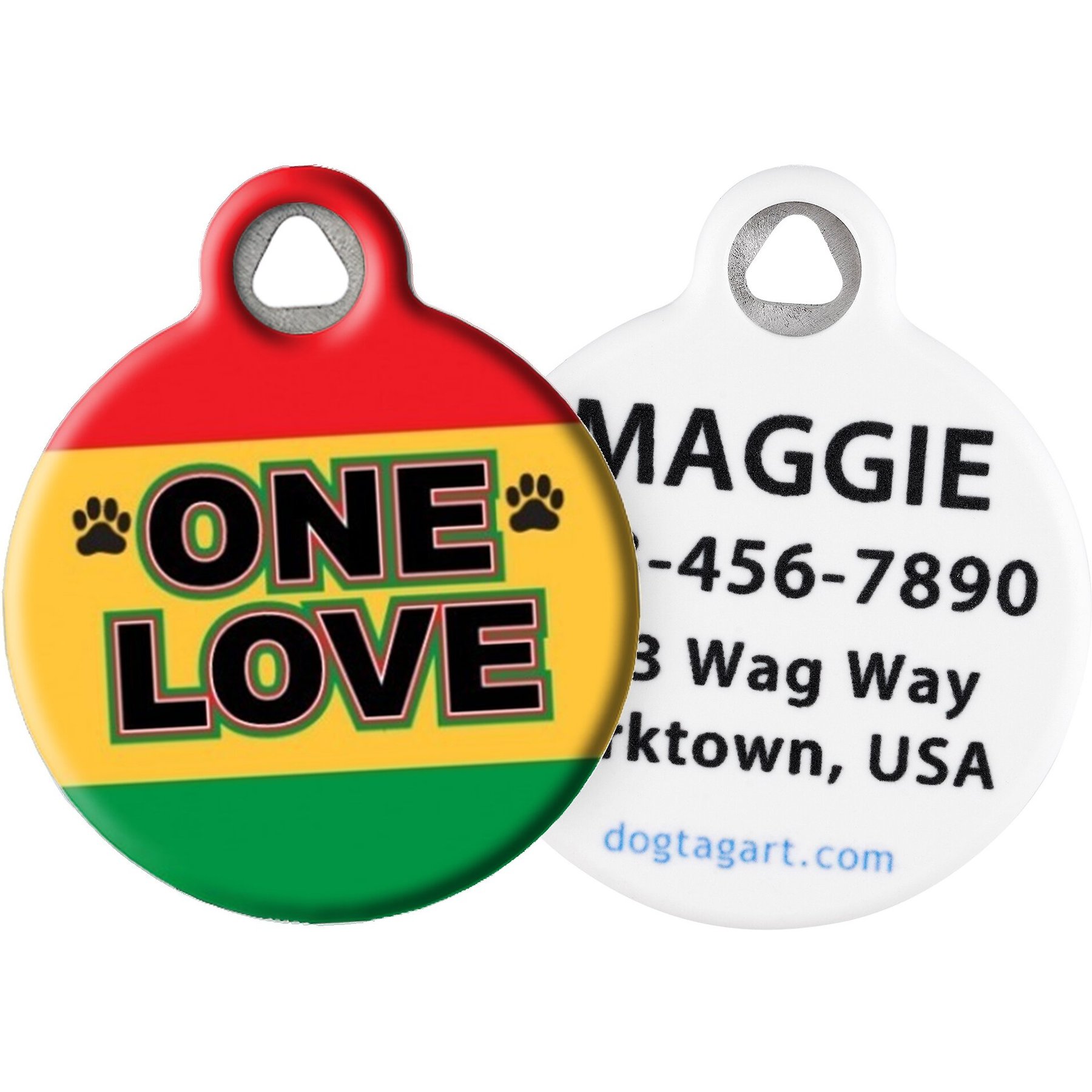 Dog Tag Art One Love Personalized Dog & Cat ID Tag, Large