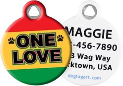 Dog Tag Art One Love Personalized Dog & Cat ID Tag, Small