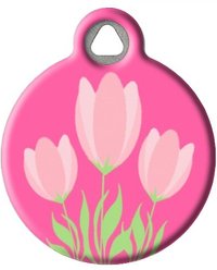 Dog Tag Art Pink Tulips Personalized Dog & Cat ID Tag, Large slide 2 of 5