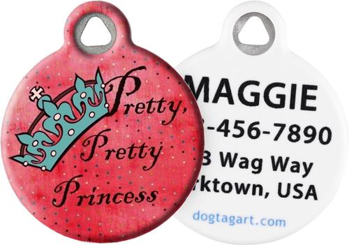 Show full view: Dog Tag Art Pretty Princess Personalized Dog & Cat ID Tag, Large slide 1 of 5