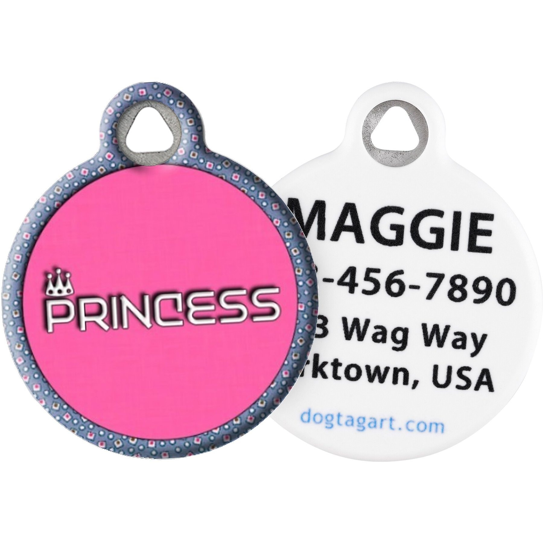 Dog Tag Art Princess Personalized Dog & Cat ID Tag, Large