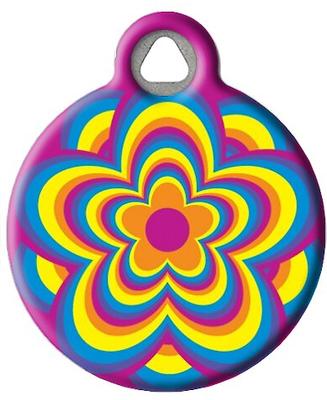 Show full view: Dog Tag Art Psychedelic Flower Personalized Dog & Cat ID Tag, Large slide 3 of 6