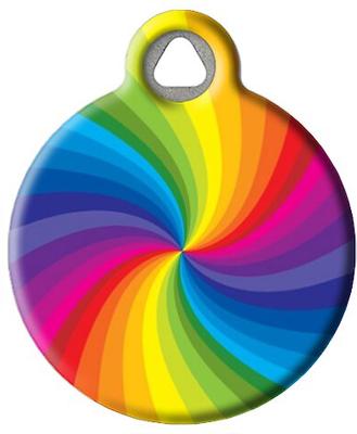 Show full view: Dog Tag Art Rainbow Swirl Personalized Dog & Cat ID Tag, Large slide 2 of 5