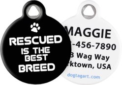 Dog Tag Art Rescued is the Best Breed Personalized Dog & Cat ID Tag, Large