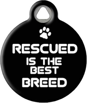 Show full view: Dog Tag Art Rescued is the Best Breed Personalized Dog & Cat ID Tag, Small slide 2 of 5