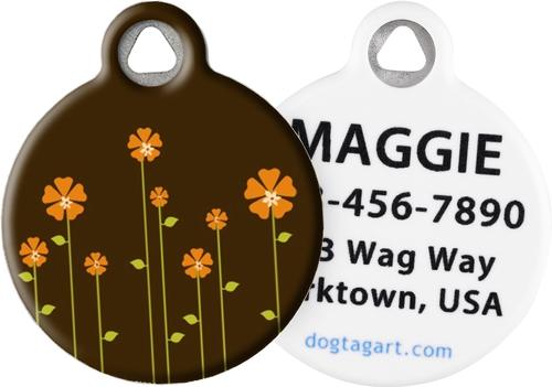Show full view: Dog Tag Art Retro Garden Personalized Dog & Cat ID Tag, Large slide 1 of 5