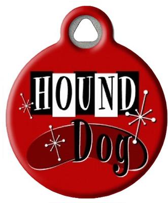 Show full view: Dog Tag Art Retro Hound Dog Personalized Dog ID Tag, Large slide 2 of 5