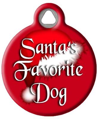 Show full view: Dog Tag Art Christmas Santa's Favorite Personalized Dog & Cat ID Tag, Large slide 3 of 6