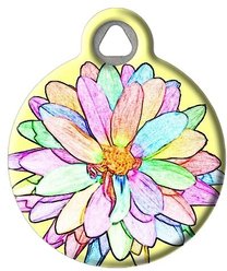 Dog Tag Art Sketched Flower Personalized Dog & Cat ID Tag, Large slide 2 of 5