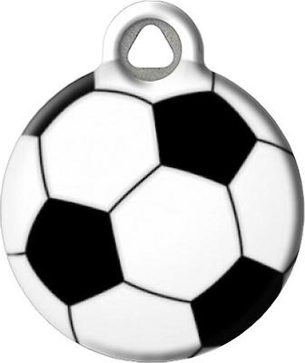 Show full view: Dog Tag Art Soccer Ball Personalized Dog & Cat ID Tag, Large slide 2 of 6