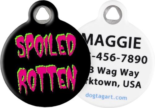 Show full view: Dog Tag Art Spoiled Rotten Personalized Dog & Cat ID Tag, Small slide 1 of 6