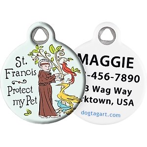 Dog Tag Art St. Francis Protection Personalized Dog & Cat ID Tag, Large