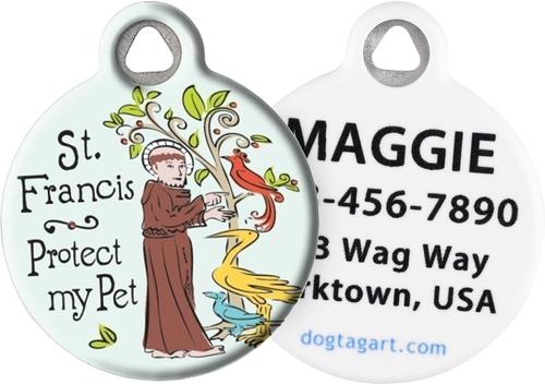 Show full view: Dog Tag Art St. Francis Protection Personalized Dog & Cat ID Tag, Large slide 1 of 5