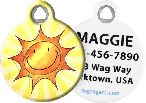 Show full view: Dog Tag Art Sun Smile Personalized Dog & Cat ID Tag, Small slide 1 of 5