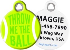 Dog Tag Art Throw Me the Ball Personalized Dog ID Tag, Small