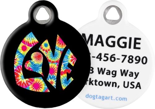 Show full view: Dog Tag Art Tie Dye Love Personalized Dog & Cat ID Tag, Small slide 1 of 5