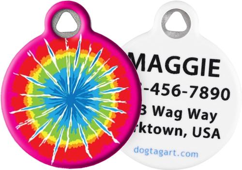Show full view: Dog Tag Art Tie Dye Personalized Dog & Cat ID Tag, Large slide 1 of 5