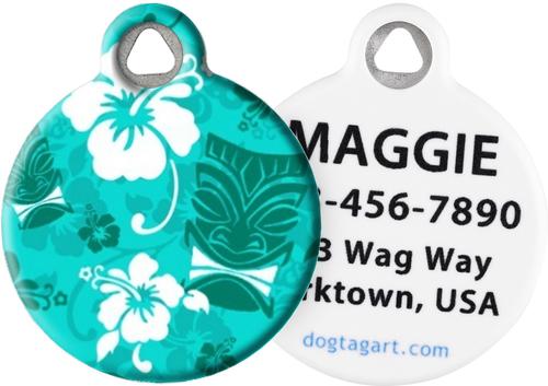 Show full view: Dog Tag Art Tiki Personalized Dog & Cat ID Tag, Small slide 1 of 6