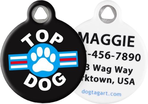 Show full view: Dog Tag Art Top Dog Personalized Dog ID Tag, Small slide 1 of 5