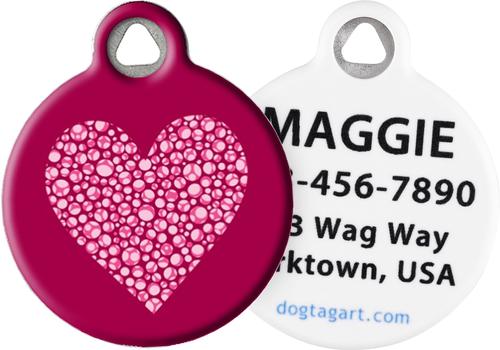 Show full view: Dog Tag Art Valentine Heart Personalized Dog & Cat ID Tag, Large slide 1 of 5