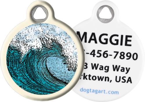 Show full view: Dog Tag Art Wave Personalized Dog & Cat ID Tag, Small slide 1 of 6