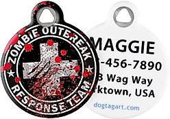 Dog Tag Art Zombie Outbreak Personalized Dog & Cat ID Tag, Small