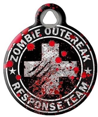Show full view: Dog Tag Art Zombie Outbreak Personalized Dog & Cat ID Tag, Small slide 2 of 6