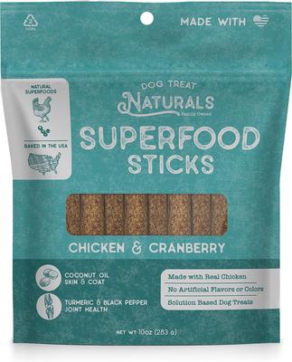 Show full view: Dog Treat Naturals Chicken & Cranberry Superfood Fresh All Stages Natural Chews Sticks Dog Treats, 10-oz bag slide 1 of 7