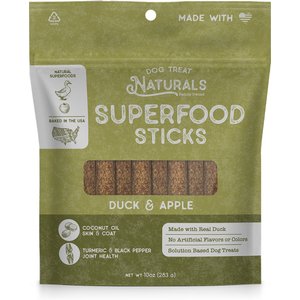 Dog Treat Naturals Duck & Apple Superfood Fresh All Stages Natural Chew Stick Dog Treats, 10-oz bag