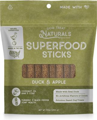 Show full view: Dog Treat Naturals Duck & Apple Superfood Fresh All Stages Natural Chew Stick Dog Treats, 10-oz bag slide 1 of 8