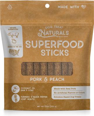 Show full view: Dog Treat Naturals Pork & Peach Superfood Fresh All Stages Natural Chews Sticks Dog Treats, 10-oz bag slide 1 of 7
